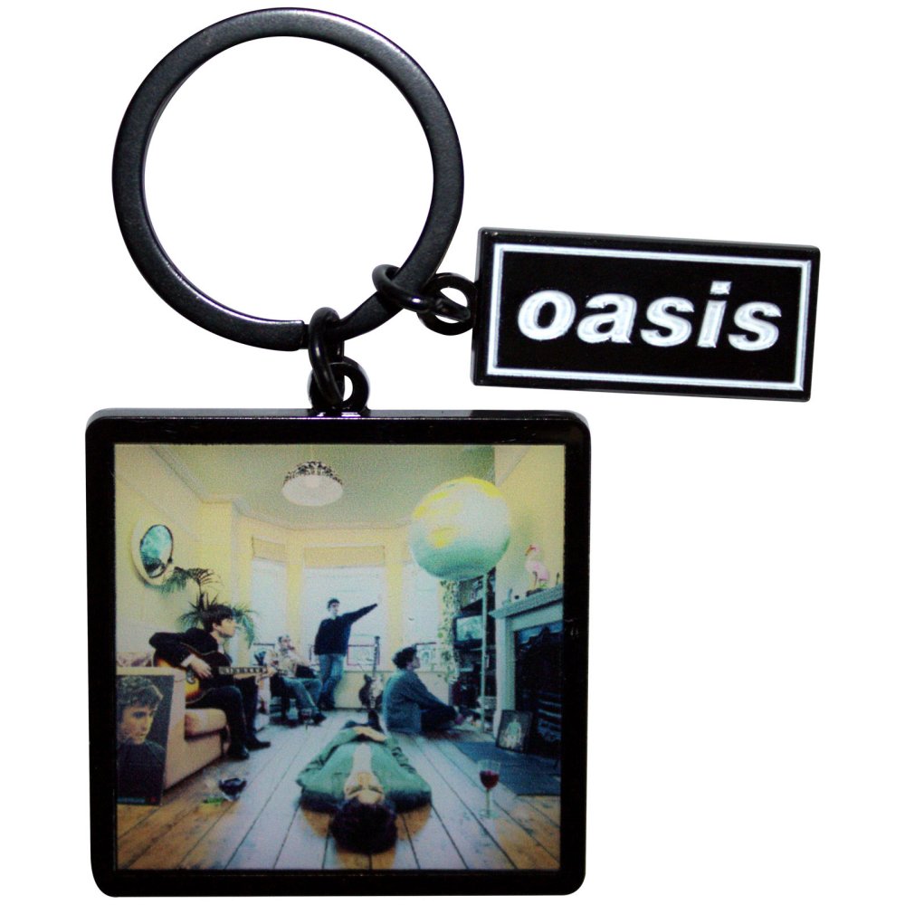 Oasis - Definitely Maybe Album Decca Logo Charm Keychain - Multicolours/Black